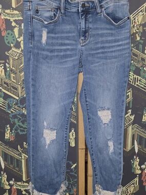 Judy Blue Light Blue Distressed Skinny Jeans